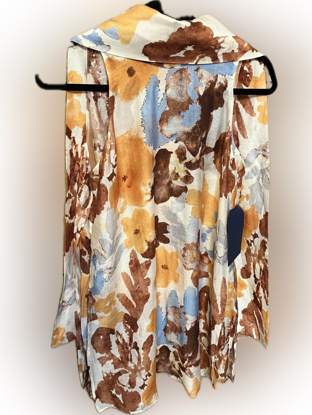 Blue Tassel for Anthropologie Floral Mini Dress in Yellow, Brown & Blue